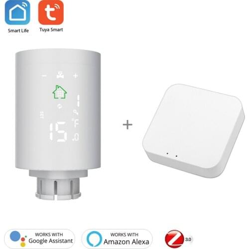 Tuya ZigBee 3.0 Smart Radiator Actuator Thermostat Programmable Radiator Valve Temperature Controller Voice Control Alexa Google