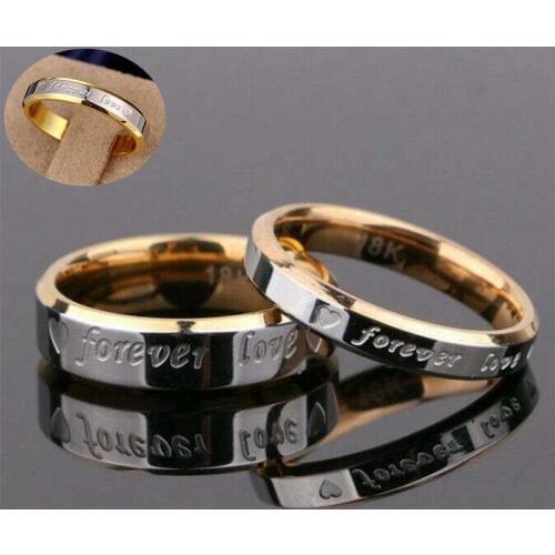 Titanium Steel Forever Band Men Ring Wedding Promise Love Couple Women Rings