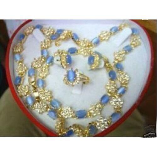 Beautiful necklace bracelet ring earrings set>>* watch wholesale Quartz jade CZ crystal