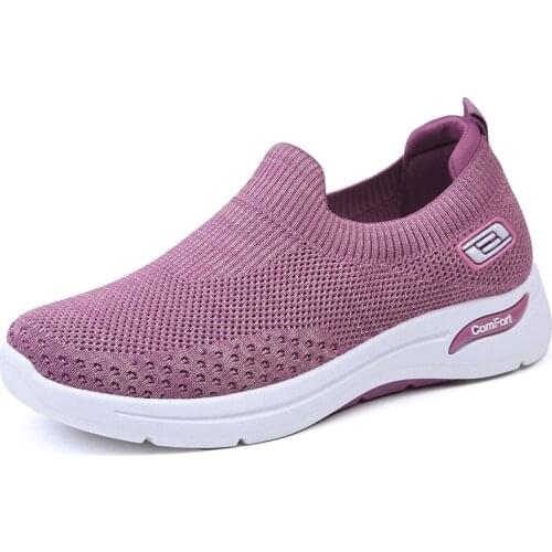 Running Sneakers Fashion Breathable Mesh Casual Shoes Platform Sneakers Platform Slip-On Sneakers Walking Women Spring Summer