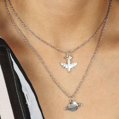 MiFaViPa 20 PCS Plane Necklace Charm Jewelry Air Plane Pendant Necklaces For Men Women Aircraft Jewelry Xmas Gifts for Women