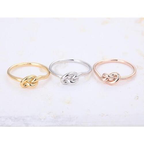 Color Promotion Fashion Kpop Heart Knot Rings for women