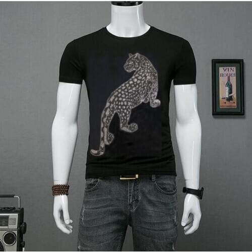 Rhinestones t-shirts Men Brand Male tshirt Mens Casual Diamonds design Sportswear M-4XL tees