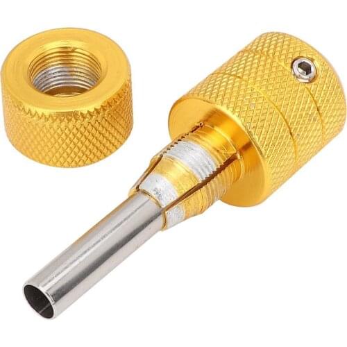 25mm Boutique Aluminum Alloy Knurled Non-Slip Grip Tube With Back Self-Locking Tattoo Handle Supplies Body Art Tools Gold Colors