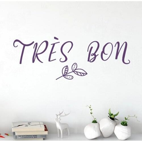 Wall Decals Très Bon French Quotes Stickers Leaves Mural Decor Removable Vinyl Bedroom Livingroom Decoration Poster RU2428