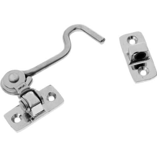 Stainless Steel Hook and Eye Door Latch Window Catch Cabin Door Gate Lock 4-1/4 Inch 10.8cm Length