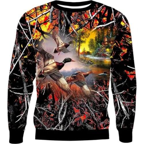 New Fashion Hunting Men Women 3D Printed Duck Sweatshirt Sleeve T Shirt Sport Pullover Tops Tees v8