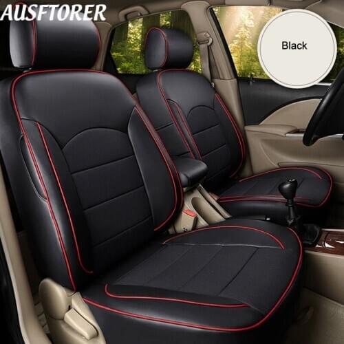 AUSFTORER Cowhide Car Seat Covers for Toyota ALPHARD Automobiles Seat Covers Leather 7 Seats Cushion Supports Accessories 29 PCS