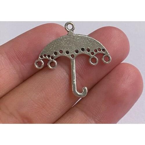 10pcs /Lot 26x26mm Umbrella Connector Charms Tibetan Silver Color Pendant For Making Fit DIY Jewelry Handmade Accessories Crafts