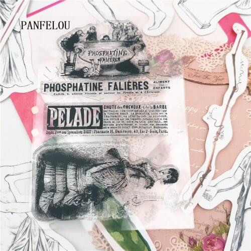 PANFELOU 11*16cm Court lady Transparent Silicone Rubber Clear Stamps cartoon Scrapbooking/DIY Easter wedding album