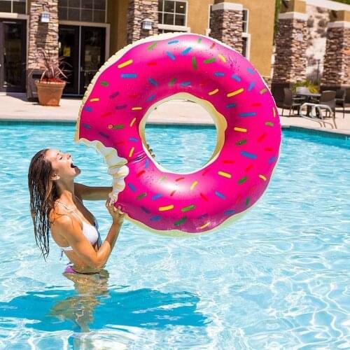 PVC Inflatable Swimming Ring Donut Pool Float for Adult Summer Swimming Mattress Rubber Ring Swimming Pool Toys Water Seat