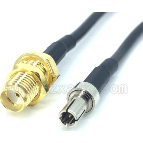 RF Coaxial cable wholesale SMA female to TS9 male Straight type RG174 Pigtail Cable 15CM Free shipping