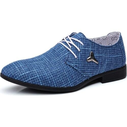 New Spring Autumn Simple Large Size Mens Dress Shoes Cloth Light Pointed Toe Formal Linen Business Canvas Business Shoes Men