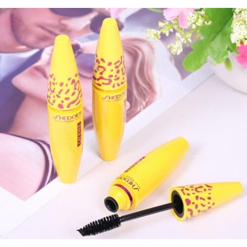 Silk Fiber Yellow Tube Eyelash Mascara Thick Curling Waterproof Lasting Black Concentrated Extension Eye Lash Cosmetics TSLM1