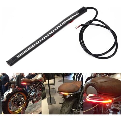 1pc Motorcycle Turn Signals LED Brake Flasher License Plate Light Strip Directional Accessories For Bobber CafeRacer ATV