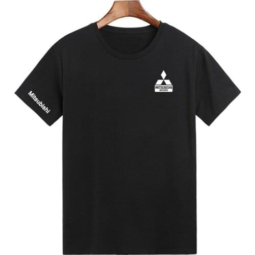 Unisex Mitsubishi Motors Car logo Mens T Shirt Summer Tee Casual Short Sleeves T Shirts O-Neck Tees Black Gray Men Fast Dry