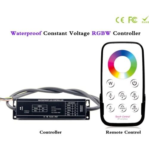 Waterproof Constant Voltage 5A x 4 channel Led Strip Controller + Touch Remote Control Set For DC 12V 24V RGB RGBW Led Lights