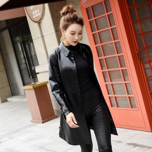 Genuine Jacket Women 2020 Spring Autumn Sheepskin Coat Slim Fashion Leather Jackets Womens Windbreaker F18J006 YY390
