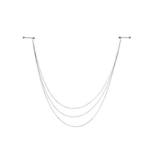 1pc Sexy Nipple Piercing Ring Chain Jewelry Clip For Women 14G 1.6X16X5/5mm Connecting Tassel Body Nipple Chains Piercing