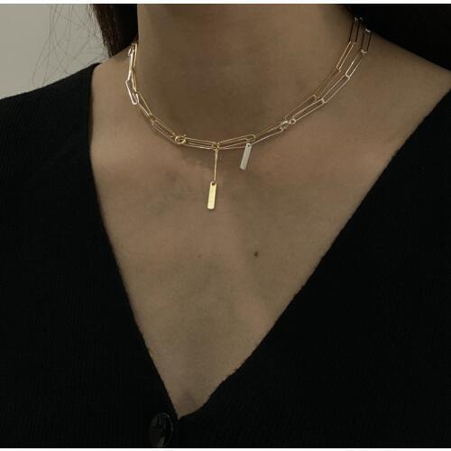 Silvology Sterling 925 Silver Wide Chain Choker Necklace for Women Elegant Temperament Simple Necklace 925 Festival Jewelry Gift