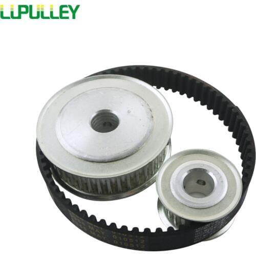LUPULLEY HTD 5M Reduction Timing Belt Pulley 1:2 20T 40T Ratio 100mm Center Distance Toothed Pulley Kit Shaft 5M-355mm