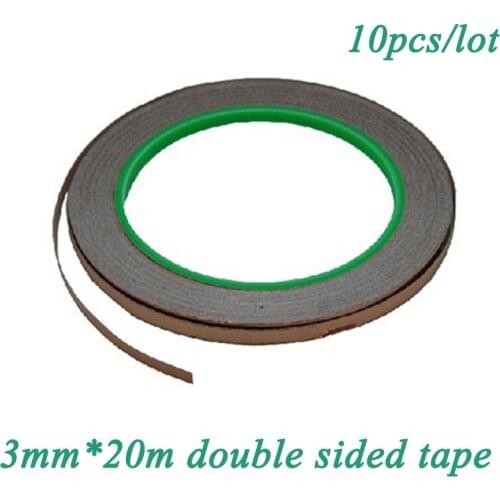 10pcs/lot 3mm*20m BGA Double Sided Conductive Tape Conductive Copper Foil Tape