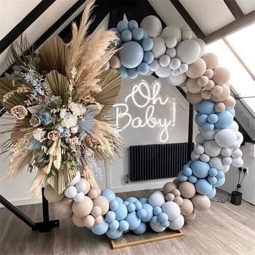 160pcs Macaron Balloons Garland Arch Kit Coffee Gray Blue Birthday Wedding Baby Shower Anniversary Valentines Day Party Decor