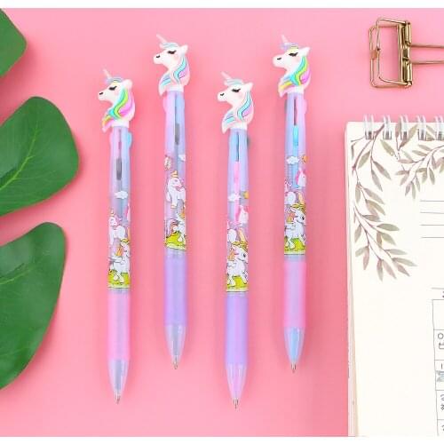 2 Pcs/lot Cute Unicorn Cartoon 3 Colors Ballpoint Pen School Office Supply Gift Stationery Papelaria Escolar