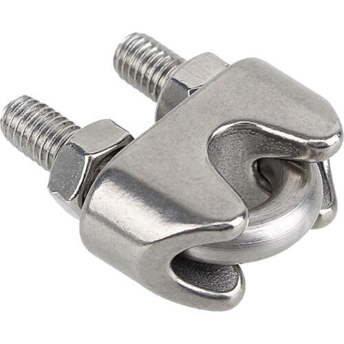 2PCS M5 Wire Rope clamps Stainless Steel 304 U-type Wire Rope Clip Cable Clamp Rigging Hardware high clamp load pull rope