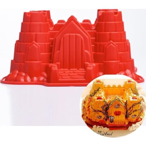 3D Castle Silicone Cake Chocolate Bread Fondant Decorating Baking Pan Bundt Mould Mold