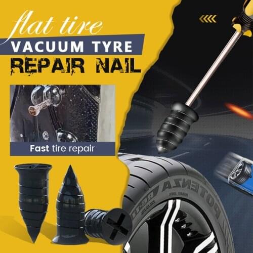 Vacuum tire mending nail