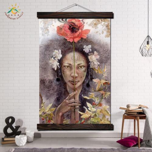 Abstract Girl Woman Modern Wall Art Print Pop Art Posters and Prints Scroll Canvas Painting Wall Pictures for Living Room