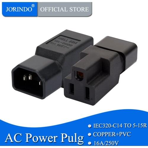 JORINDO IEC 320 C14 to Nema 5-15R AC adapter,IEC 3Pin Male to US Female Computer room server power conversion adapter AC PLUGUE
