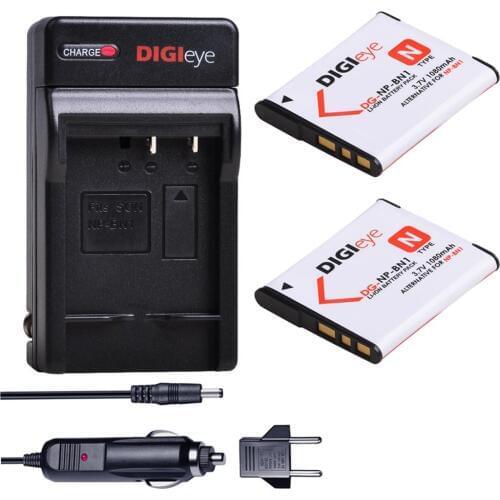 2Pcs NP-BN1 NPBN1 Battery + Charger Kit for Sony Cyber-Shot DSC QX10 QX100 DSC T99 T110 TF1 TX5 TX7 TX9 TX10 TX20 TX30 TX55