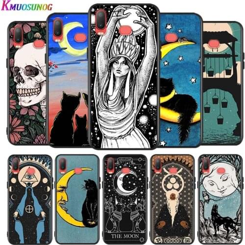 Witches Moon Tarot Mystery For Samsung Galaxy A9 A8 Star A750 A7 A6 A5 A3 Plus 2018 2017 2016 Bright Black Phone Case