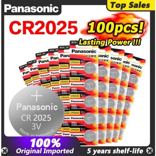Hot sale 100pc button CR2025 ECR2025 BR2025 DL2025 KCR2025 LM2025 Panasonic 3v battery remote control toy lithium battery watch