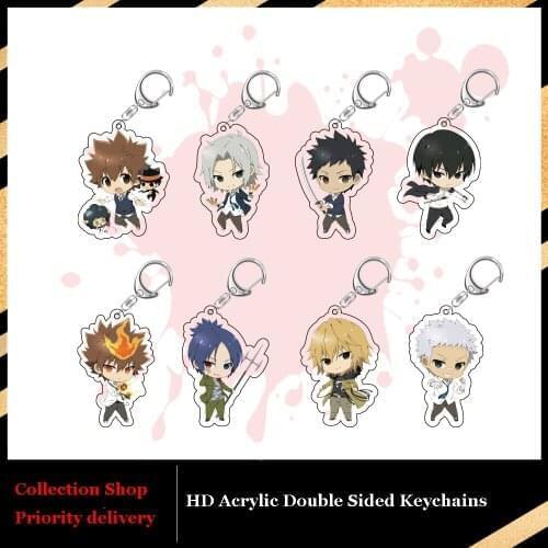 HITMAN REBORN! HOT Anime Kawaii Cute Acrylic Charm Keychains Bags Pendant Sawada Tsunayoshi Sasagawa Ryohei Hibari Kyoya Gifts