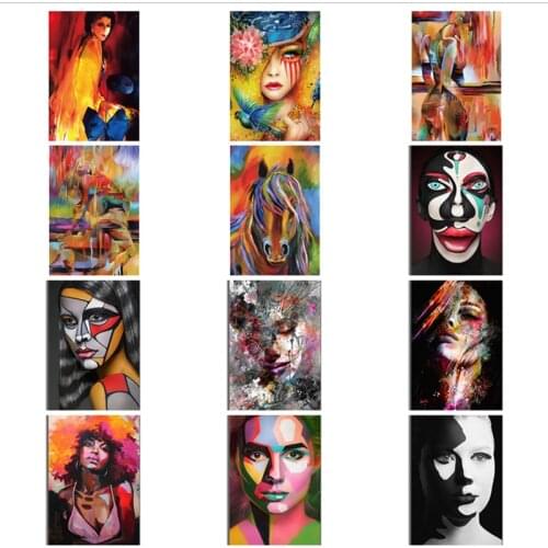 Canvas Painting Watercolor Art Abstract Character Animal Horse Poster Print Wall Art Picture For Living Room Home Decoration