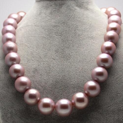 Collectible Edison 14-19mm purple pink gold mixed color natural pearl necklace round with genuine certificate