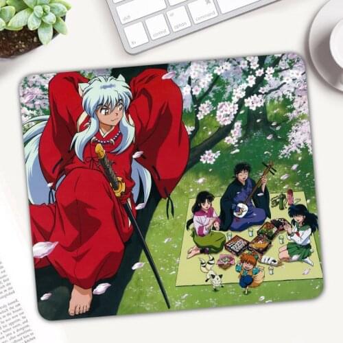 Inuyasha Small Size Hot Sell Mouse Pad Anti-slip Natural Rubber Art Gamer Anime Office Decoration Carpet Keyboard Pad Skipoem