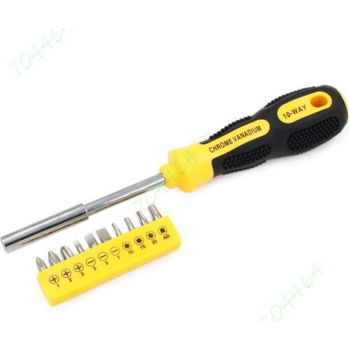 200mm 8" 10 Way Phillips Flat Torx Multi-Functional Screwdriver Hand Tool Set