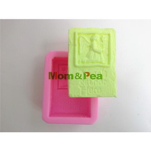 Mom&Pea 0335 Angels Gather Here Silicone Soap Mold Cake Decoration Fondant Cake 3D Mold Food Grade Silicone Mould