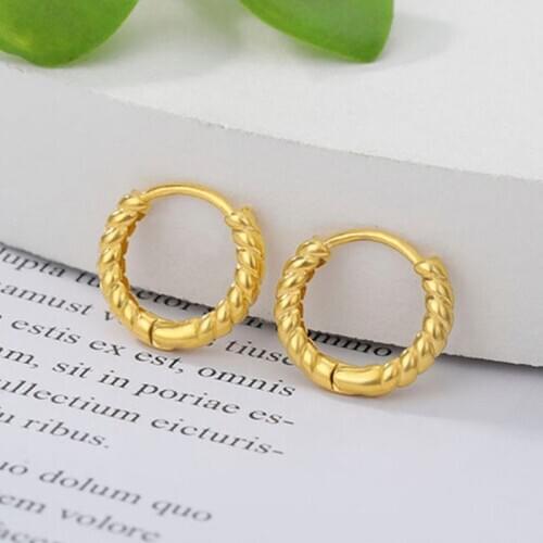 Fashion Circle Hoop Earrings Gold Color Metal Simple Round Earrings For Women Wedding Party Jewelry Gift Accessories Wholesale
