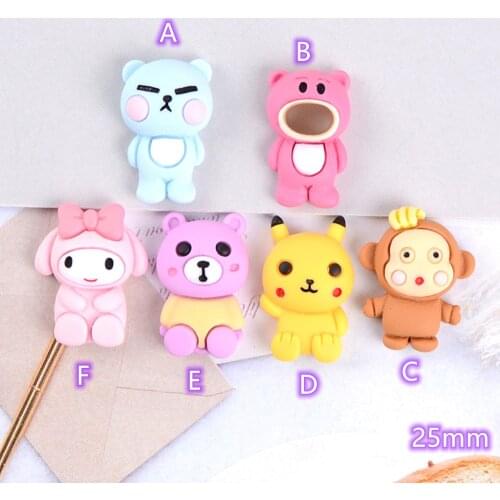 New Cute Resin Flatback Cabochon Charm 20pcs Animal Figure DIY Phone/Craft Decoration Accessories