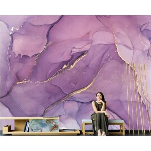 Beibehang Nordic hand-painted abstract art purple light luxury graffiti wallpaper living room TV background wallpaper sofa mural