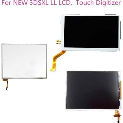 Original Bottom Upper Top LCD Screen Display for New 3DS XL LL Screen Touch Digitizer Glass Replacement for New 3DSXL 3DSLL