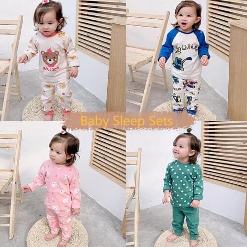 Spring Autumn Baby Girls Clothes Pajamas Sets Boy Pyjamas Kids Homewear Cotton Nightwear Childrens Indoor Clothing Pajamas Suit