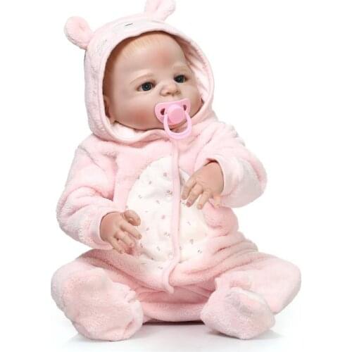 Full silicone reborn baby doll girl boy realista bebe reborn 23" children play house toys gift can bathe bonecas
