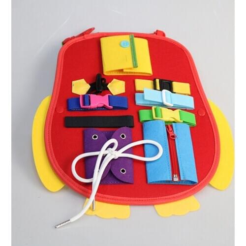 Portable Felt Busy Board Buckle Skill Travel Airplane Car Toy for Toddlers