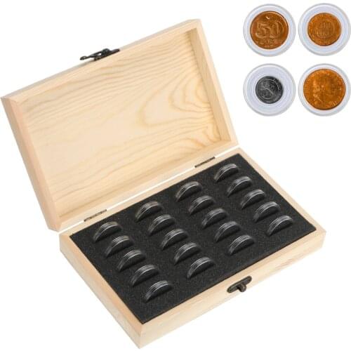 With Adjustment Pad Coins Storage Box Adjustable Antioxidative Wooden Commemorative Coin Collection Case